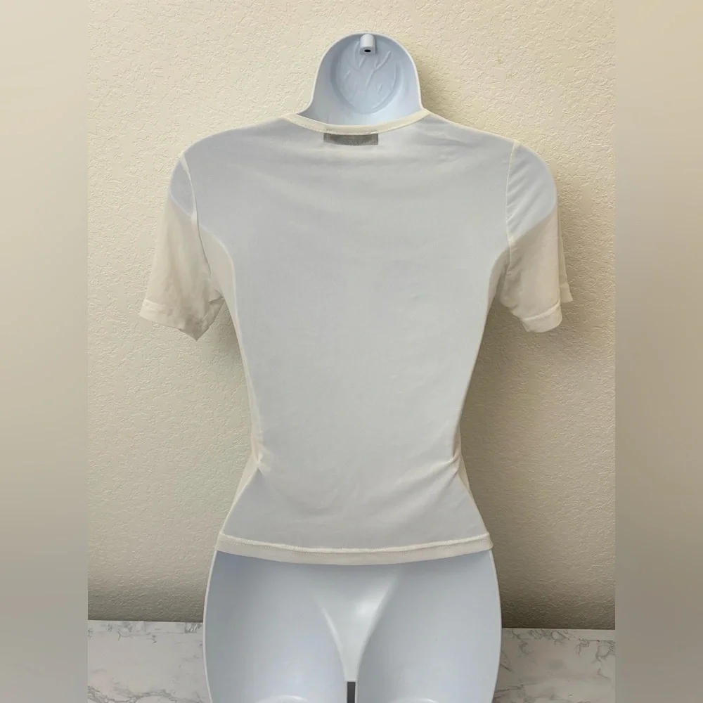 Shein Women Sz PM Petite Sleeve Crew Neck Sheet Top White Pullover Lot Of 2​